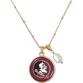 Florida State Seminoles Diana Gold and Pearl Saturn Style Necklace Jewelry Gift FSU