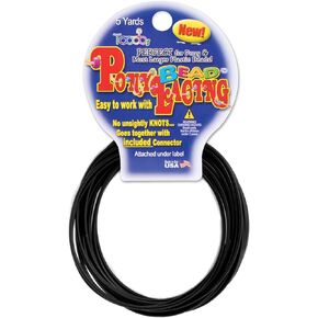 Pepperell Pony Bead Lacing 2mmX5yd, Black, 1 Count (Pack of 1)
