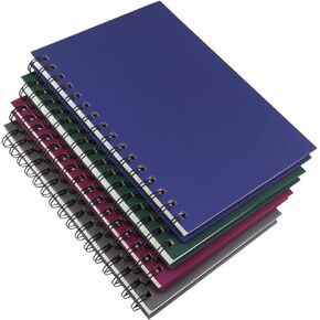 Aacehlh Spiral Notebook Journal,4 Pack A5 Hardcover Spiral Notebooks,5.7" x 8.5",160 Pages,100gsm Paper,College Ruled Journals for Study and Notes (Red, Green,Blue,Grey)