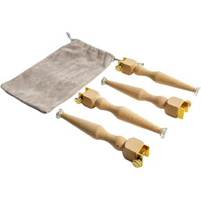 OLizee® 4 Pack Portable Wooden Embroidery Hoop Stand with Velvet Bag Stitching Hoop Holder Cross Stitch Hoop Stand Embroidery Hoop Holder Embroidery Sewing Stand for Desktop Upgraded