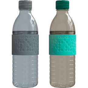 Copco Hydra 16.9oz Water Bottle, Set of 2 - Non-Slip Sleeve & BPA-Free Tritan Plastic - Dishwasher Safe, Reusable Plastic To Go Bottle - Leak-Proof, Spill-Proof, Portable Water Bottle (Navy & Blue)