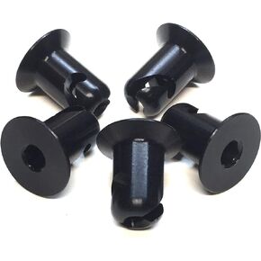 UTVDistribution 7/16" Black Aluminum Dzus Button Flush Allen Head Quarter Turn Fasteners .500 (5)