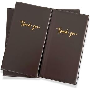 أولبيا 10 عبوات من مقدم فحص الضيوف للمطاعم، كتاب خادم بني، حامل قائمة من الجلد الصناعي للمقاهي، شكرًا لك على تقديم الفاتورة بكميات كبيرة (بني) in Kuwait