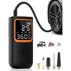 Tire Inflator Portable Air Compressor - 18000mAh & 150PSI Cordless Air Pump for Car Tires with Pressure Gauge & LED Light, 2X Faster Inflation Electric Air Compressor for Car Bikes, Motorcycle, Ball