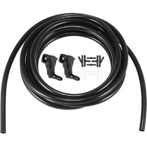 ACROPIX Front Windshield Washer Hose Kit Fit for Honda Accord with 3 Meter Washer Fluid Hose 12 Pcs Hose Connectors - Pack of 15 Black