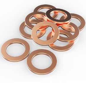 Fonowka M12x1.25 Oil Drain Plug Gasket Copper Crush Washer Leak Proof Seal Ring Replacement for Toyota Nissan Infiniti Lexus and More Vehicles,10Pcs