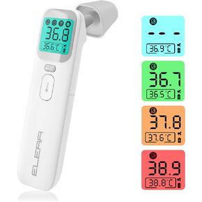 ميزان حرارة الطفل ELERA - مقياس حرارة الأذن للأطفال والرضع والبالغين، دقة رقمية مع قياس سريع في ثانية واحدة، تصميم 4 في 1 بدون تلامس مع وظيفة الذاكرة in Kuwait