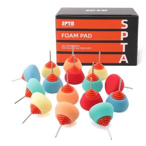 SPTA Mini Buffing Polishing Pads, 15Pcs Car Detail Mini Polisher Foam Pads, Mini Detail Polishing Pads Used on Drill and Rotary Tools, for Small Area Detailing Polishing Waxing, Sealing Glaze