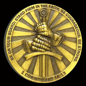 Faithful Guardian Christian Challenge Coin - Stand Firm, Be Courageous Bible Verses Pocket Token Military Gift
