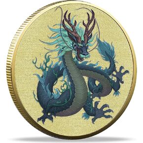 Chinese Dragon Attract Good Fortune Gold Lucky Coin Lottery Tickets Scratcher Tool Good Luck Charms Challenge Coin
