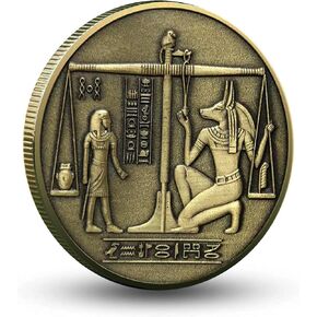 Egypt Culture Dead Guide and Guardian Anubis Scales of Judgment Challenge Coin