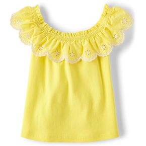 Gymboree Girls' and Toddler Ruffle Front Short Sleeve Top