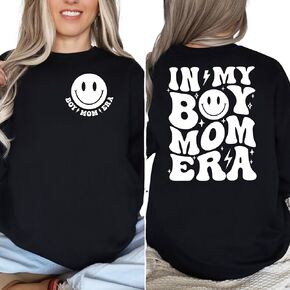 In My Boy Mom Era Black Graphic Tees for Women | Mama Shirt | Gift For Mother's Day | Sizes XS-4XL and Plus Size (XL)