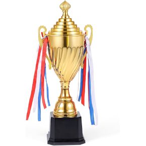 Caydo 14.6Inch Award Trophy Gold Winner Trophy Cup with Golden Pen for Kids and Adults for Sports Events, Competitions, Tournaments