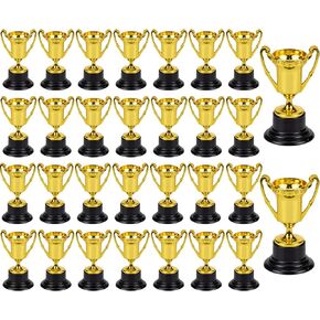 Nicunom 30 Pack Gold Award Trophies, 3.35" Plastic Gold Trophy Cups First Place Winner Award Kids Mini Trophies and Awards for School Classroom Sport Tournament Competition Party