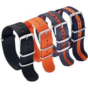 Replacement Military Watch Straps for Men 16mm 18mm 20mm 22mm Nylon Watch Band