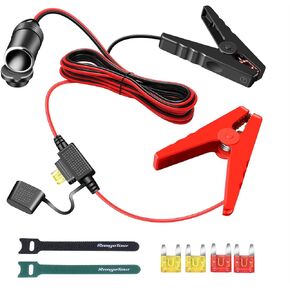 Range Tour Cigarette Lighter Extension Cord, 12V-24V Cigarette Lighter Socket Extension Cable 1.8M/6FT 16AWG Male Plug to Female Socket Heavy Duty Extension Lead for Car with LED Replaceable 15A Fuse