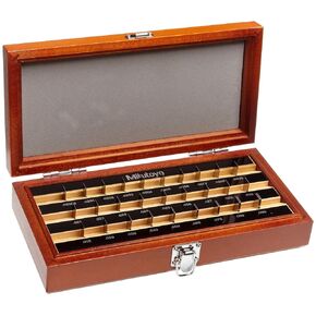 Mitutoyo Steel Rectangular Thin Gage Block Set, ASME Grade 0, 0.021 – 0.029" Length (28 Blocks)
