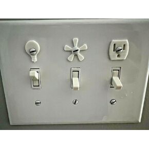 6 Pack! Airbnb VRBO Light Switch Icon Decal Label Home Décor Outlet Fan Light Switch Plates Plastic