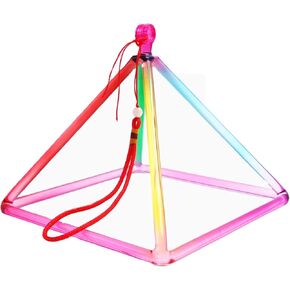 TRAYAYA Crystal Singing Pyramid 7 inch Rainbow Color Clear Quartz Meditation Tool For Healing Sound With Singing Bowl mallet in Kuwait