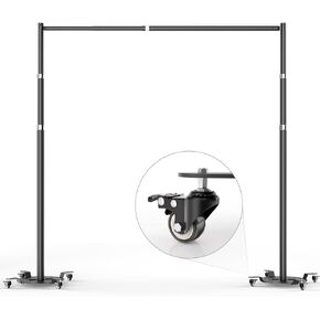 EMART Pipe and Drape Backdrop Stand Kit, Heavy Duty Backdrop Stand 10ftx10ft with Wheels, Adjustable Background Support System for Photography Wedding Birthday Party Decorations-Black Round Base