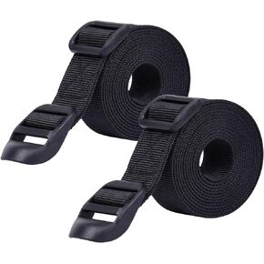 Wisdompro Sleeping Bag Strap, 2 Pack of Heavy Duty Utility Strap for Backpacking, Sleeping Bag Compression, Luggage, Bundling with Plastic Buckle - 48 inch
