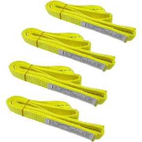 Indusafe 4 Pack 1" x 3' Rigging Straps Machinery Moving Slings Rock Lifting Straps Straight Vertical 1600lbs 5:1
