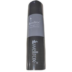 سجادة اليوجا الإسفنجية من WellRox مع حزام لسهولة الحمل - سجادة تمرين خفيفة الوزن ومضادة للانزلاق للبيلاتيس واليوجا الساخنة والتمدد والتأمل وتمارين صالة الألعاب الرياضية - 72 بوصة × 24 بوصة × 0.4 بوصة in Kuwait