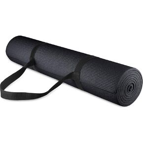 Signature Fitness All Purpose 1/4-Inch High Density Anti-Tear Exercise Yoga Mat with Carrying Strap with Optional Yoga Blocks, Multiple Colors