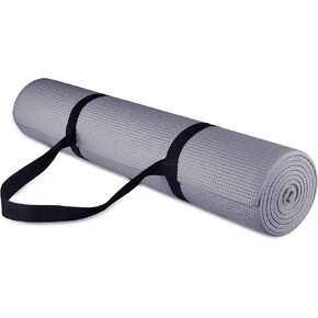 Signature Fitness All Purpose 1/4-Inch High Density Anti-Tear Exercise Yoga Mat with Carrying Strap with Optional Yoga Blocks, Multiple Colors