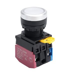 APIELE 22mm Momentary Push Button Switch Metal Head Plastic Body 110V AC/DC Led 1NO 1NC Self-Reset (2PCS Red&Green)