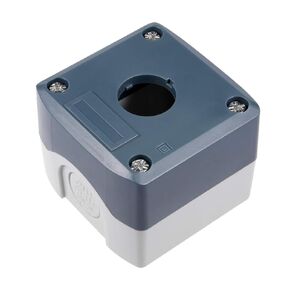 uxcell Push Button Switch Control Station Box 22mm 1 Button Hole Waterproof Gray and White