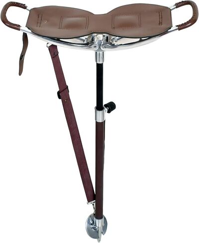 AAProTools Adjustable Antique Brown Shooting Stick | Very Durable Heavy Duty Big Size Leather Seat Folding Chairs | Polo Fishing Golf Seat Stick | Lightweight Hiking Walking Sticks in Saudi Arabia