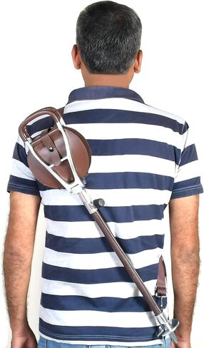 AAProTools Adjustable Antique Brown Shooting Stick | Very Durable Heavy Duty Big Size Leather Seat Folding Chairs | Polo Fishing Golf Seat Stick | Lightweight Hiking Walking Sticks in Saudi Arabia