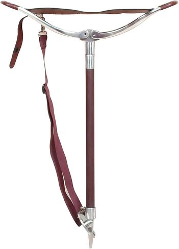 AAProTools Adjustable Antique Brown Shooting Stick | Very Durable Heavy Duty Big Size Leather Seat Folding Chairs | Polo Fishing Golf Seat Stick | Lightweight Hiking Walking Sticks in Saudi Arabia