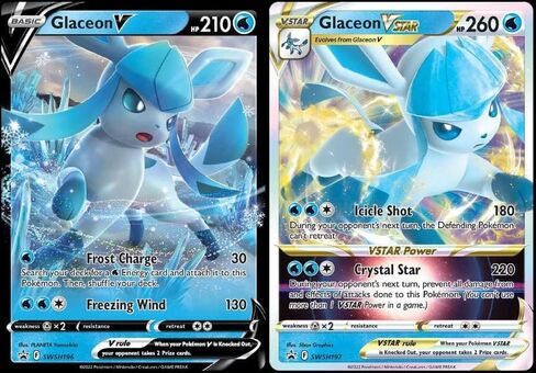 Glaceon V & Vstar - Pokemon Black Star Promo Set - 2 Card Lot SWSH196 & SWSH197 in Saudi Arabia