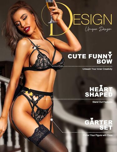 RSLOVE Women lingerie set with garter and fishnet stocking in Saudi Arabia