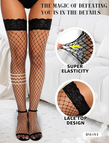 RSLOVE Women lingerie set with garter and fishnet stocking in Saudi Arabia
