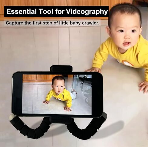 XIOQRA O Flexible Mini Phone Tripod Stand with Remote Control, Phone Clamp and Universal 1/4 Screw Mount - Easy Setup, Portable & Stable for Outdoor Shooting Lighting - 360° Rotatable Ball Head in Saudi Arabia