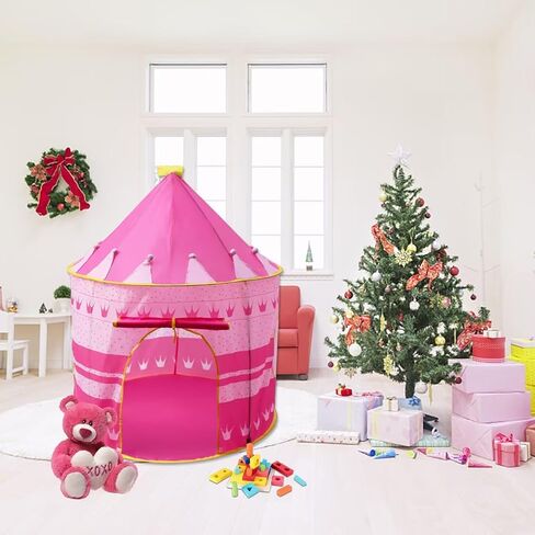 Amazcolor Princess Castle Tent, Castle Play Tent, Pop-Up Design Indoor Princess Tent with Portable Zipper Bag, Measures 53.15 x 41.34 inches When Unfolded in Saudi Arabia