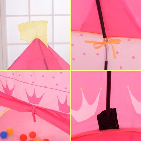 Amazcolor Princess Castle Tent, Castle Play Tent, Pop-Up Design Indoor Princess Tent with Portable Zipper Bag, Measures 53.15 x 41.34 inches When Unfolded in Saudi Arabia