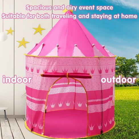 Amazcolor Princess Castle Tent, Castle Play Tent, Pop-Up Design Indoor Princess Tent with Portable Zipper Bag, Measures 53.15 x 41.34 inches When Unfolded in Saudi Arabia