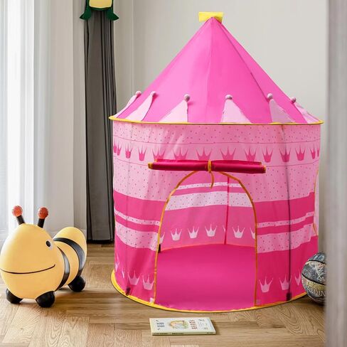 Amazcolor Princess Castle Tent, Castle Play Tent, Pop-Up Design Indoor Princess Tent with Portable Zipper Bag, Measures 53.15 x 41.34 inches When Unfolded in Saudi Arabia