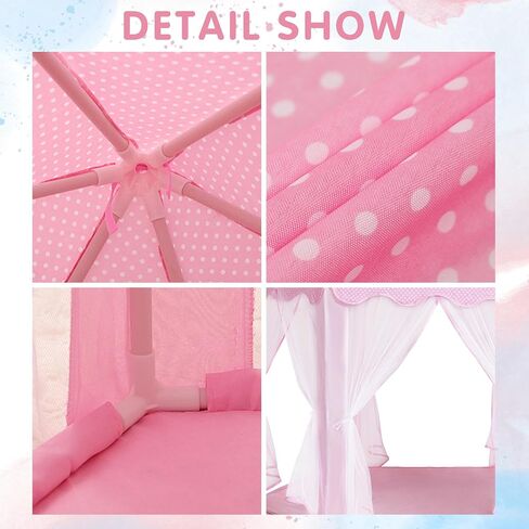 Amazcolor Princess Castle Tent, Castle Play Tent, Pop-Up Design Indoor Princess Tent with Portable Zipper Bag, Measures 53.15 x 41.34 inches When Unfolded in Saudi Arabia