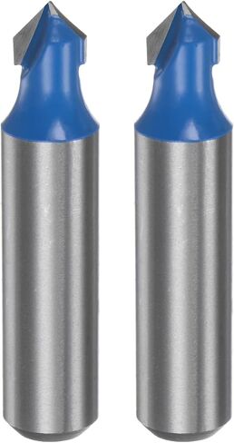 HARFINGTON 2pcs Router Bits 3/8" Dia 1/2" Shank 90 Degree V Type End Mill Carbide for Woodworking Carpentry Engraving Edge Trimmer Cutter Tools in Saudi Arabia