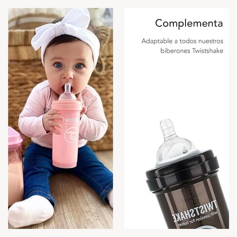 حلمة Twistshake Sippy Spout لعمر أكثر من 4 أشهر - حلمة أطفال فاخرة من السيليكون خالية من مادة BPA، عدد 2 (عبوة من قطعة واحدة) in Kuwait