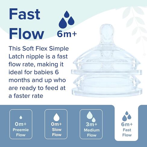 حلمات بديلة لزجاجة دكتور تالبوت المصنوعة من السيليكون المضادة للمغص - زجاجة أطفال مضادة للمغص - مستلزمات تغذية لحديثي الولادة - (عبوة من قطعتين) حلمات بديلة ناعمة مرنة سريعة التدفق - أكثر من 6 أشهر in Kuwait