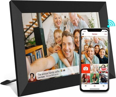 إطار صور رقمي واي فاي ذكي مقاس 10.1 بوصة من Frameo وشاشة لمس IPS 1280x800 IPS، تدوير تلقائي للصورة والمناظر الطبيعية، سهل الإعداد. تخزين 32 جيجابايت، مشاركة الصور ومقاطع الفيديو في أي مكان عبر تطبيق Frameo المجاني مدى الحياة in Kuwait