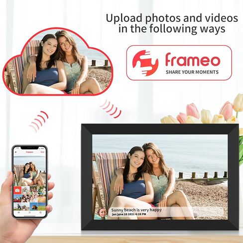إطار صور رقمي واي فاي ذكي مقاس 10.1 بوصة من Frameo وشاشة لمس IPS 1280x800 IPS، تدوير تلقائي للصورة والمناظر الطبيعية، سهل الإعداد. تخزين 32 جيجابايت، مشاركة الصور ومقاطع الفيديو في أي مكان عبر تطبيق Frameo المجاني مدى الحياة in Kuwait