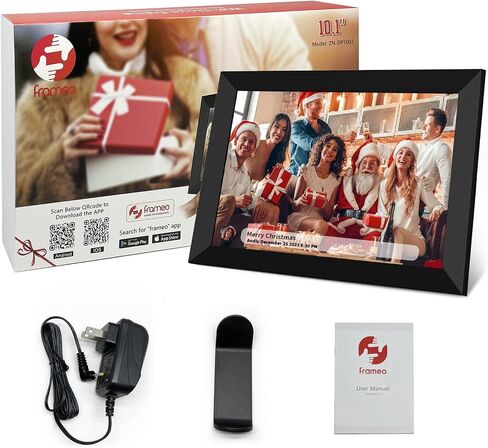 إطار صور رقمي واي فاي ذكي مقاس 10.1 بوصة من Frameo وشاشة لمس IPS 1280x800 IPS، تدوير تلقائي للصورة والمناظر الطبيعية، سهل الإعداد. تخزين 32 جيجابايت، مشاركة الصور ومقاطع الفيديو في أي مكان عبر تطبيق Frameo المجاني مدى الحياة in Kuwait